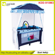 Factory Wholesale Baby Playpen with Mosquito Net toy bar with 3 toys